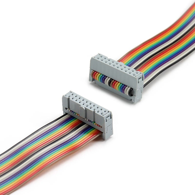 Fielect 2pcs IDC Rainbow Wire Flat Ribbon Cable 20 Pin 30cm Length 2.54mm Pitch - Image 5
